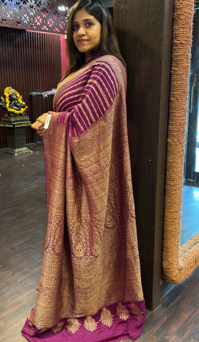 Viscose Crepe Budget Silk Vintage Saree