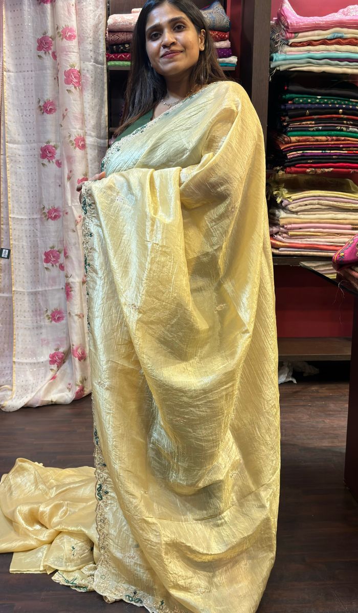 CRUSHED ORGANZA SAREE 16052425 – Ashima Fashion Store