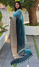 CRUSHED ORGANZA SAREE 07122410