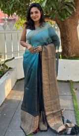 CRUSHED ORGANZA SAREE 07122410