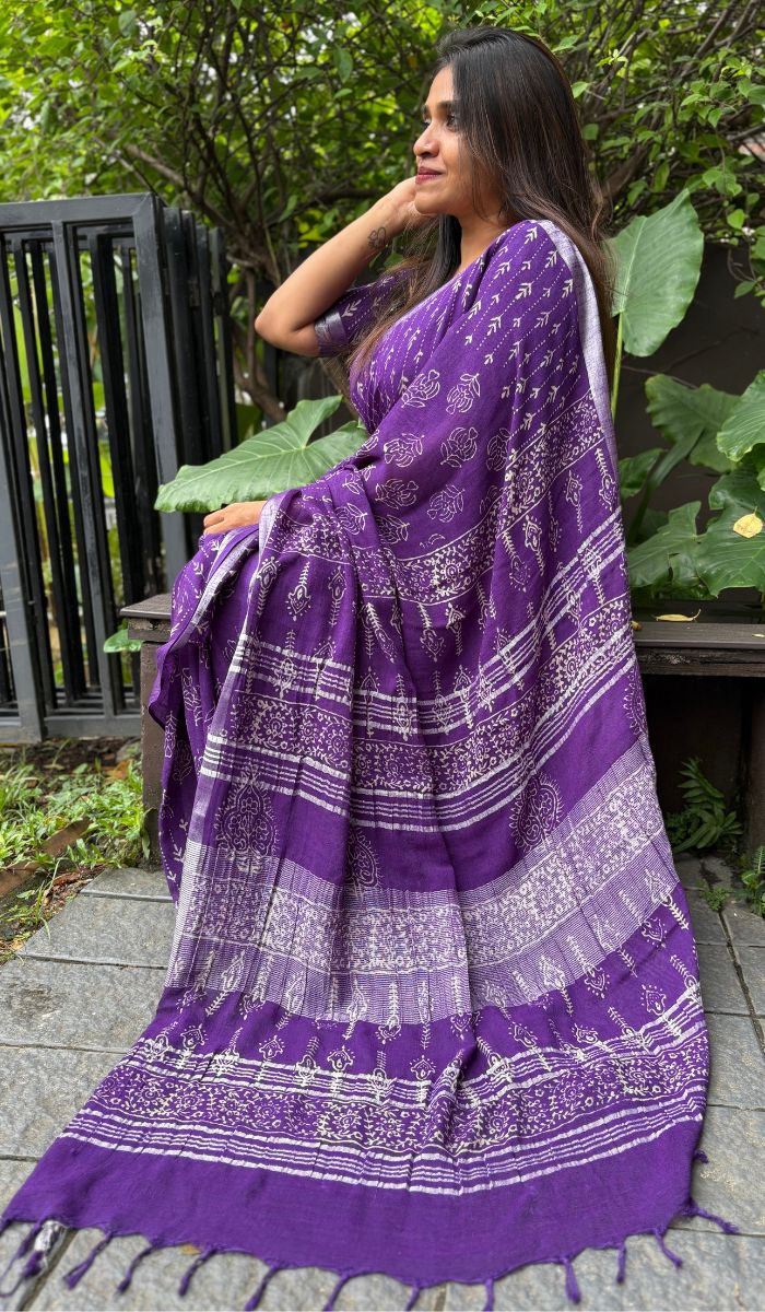 SEMI LINEN SAREE 19062418 – Ashima Fashion Store