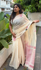 SEMI LINEN SAREE 26032532