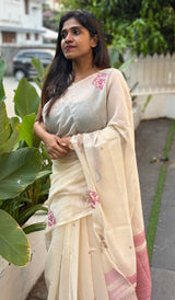 SEMI LINEN SAREE 26032532