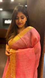 LINEN SAREE 15042525