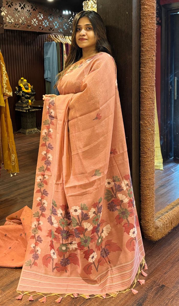 SEMI LINEN SAREE 30052524 – Ashima Fashion Store