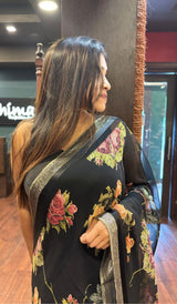 PRINTED GEORGETTE SAREE 27052533