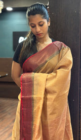 SEMI LINEN SAREE 15092556