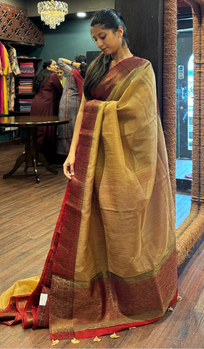 SEMI LINEN SAREE 15092554 – Ashima Fashion Store