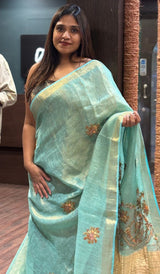 TISSUE LINEN SAREE 21012646