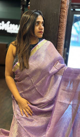 TISSUE LINEN SAREE 1004253