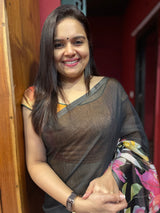 SEMI LINEN SAREE 2709231
