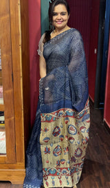 SEMI LINEN SAREE 1010231