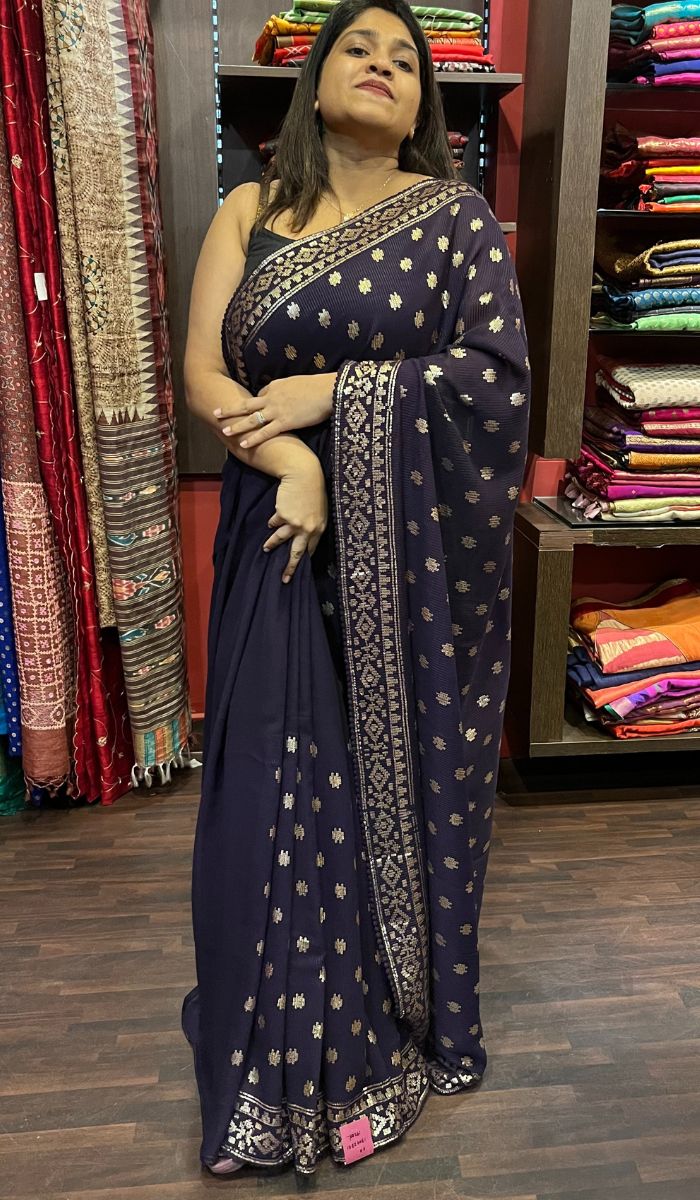 Sanjana Astha 14159 Georgette Silk 7010 Daily Wear Saree Collection main image 1