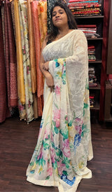 DESIGNER PURE GEORGETTE SILK SAREE 13042343