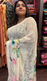 DESIGNER PURE GEORGETTE SILK SAREE 13042343