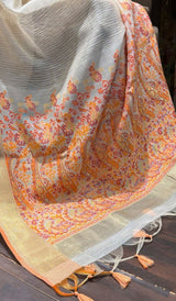 SEMI LINEN SAREE 1602241