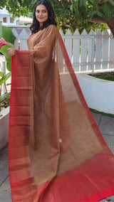 SEMI LINEN SAREE 11112416
