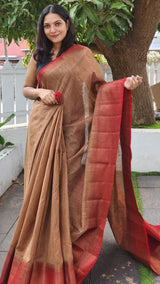 SEMI LINEN SAREE 11112416