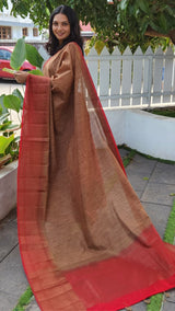 SEMI LINEN SAREE 11112416