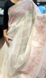SEMI TISSUE ORGANZA SAREE 09052642