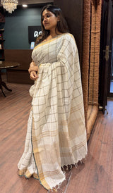 SEMI LINEN SAREE 06072633