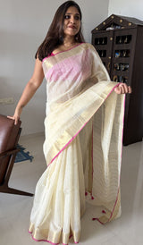 SEMI LINEN SAREE 1007261