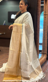 SEMI LINEN SAREE 06072634