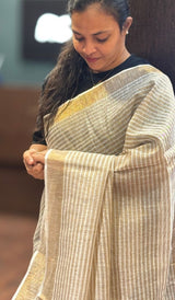 SEMI LINEN SAREE 06072627