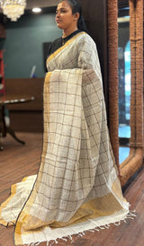 SEMI LINEN SAREE 06072632