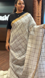 SEMI LINEN SAREE 06072632