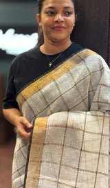 SEMI LINEN SAREE 06072632