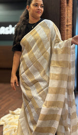 SEMI LINEN SAREE 06072631