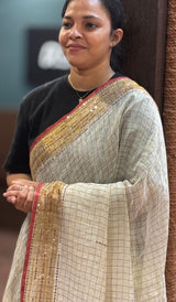 SEMI LINEN SAREE 2007261