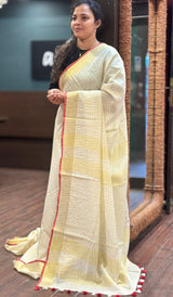 SEMI LINEN SAREE 2107264