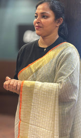SEMI LINEN SAREE 2107263
