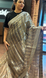 TISSUE ORGANZA SAREE 23062632