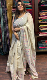 SEMI LINEN SAREE  1503241