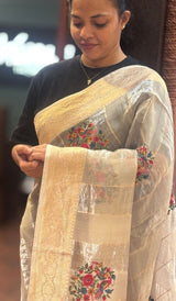 TISSUE ORGANZA SAREE 23062618