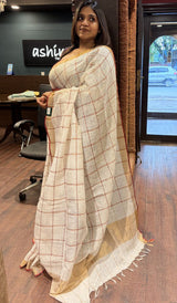 SEMI LINEN SAREE 06072630