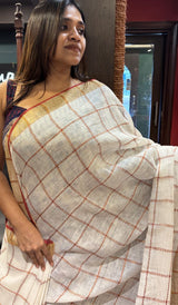 SEMI LINEN SAREE 06072630