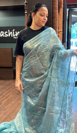 TISSUE ORGANZA SAREE 15082629