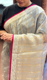 TISSUE ORGANZA SAREE 23062626