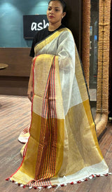 SEMI LINEN SAREE 24092650