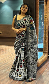 SEMI LINEN SAREE 29092625
