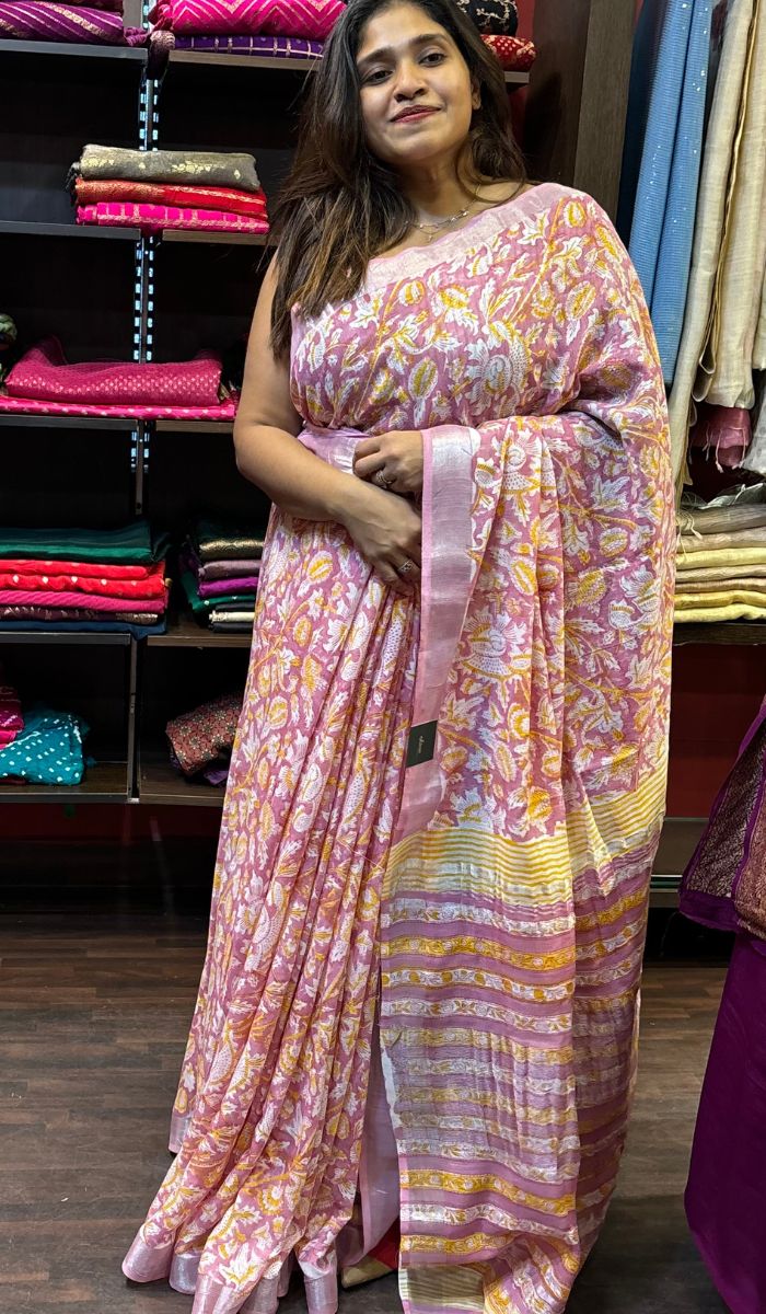 SEMI LINEN SAREE 1906248