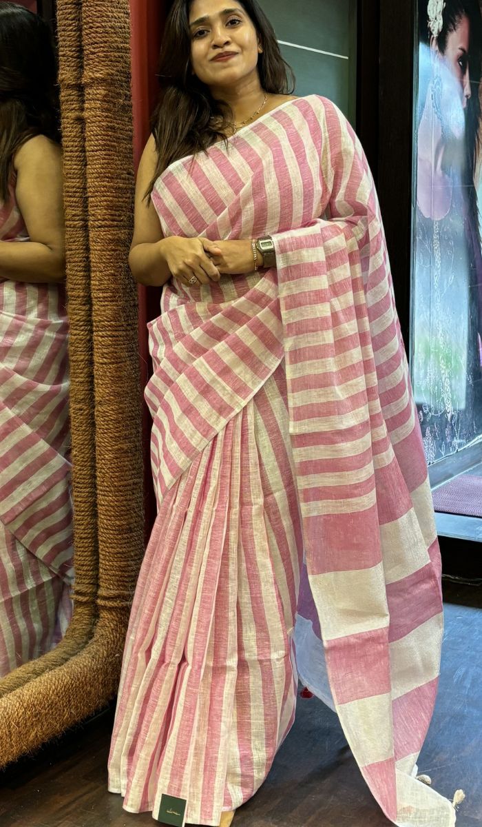 SEMI LINEN SAREE 1806243