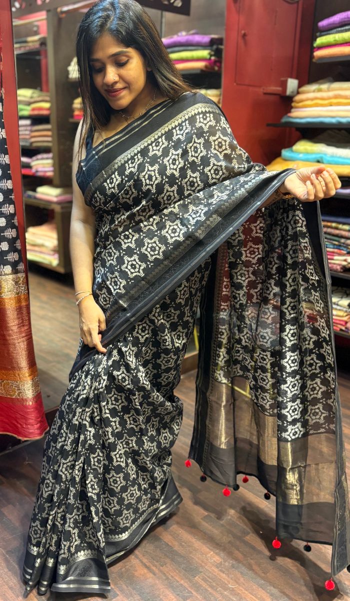 CHANDERI SILK SAREE 01042584
