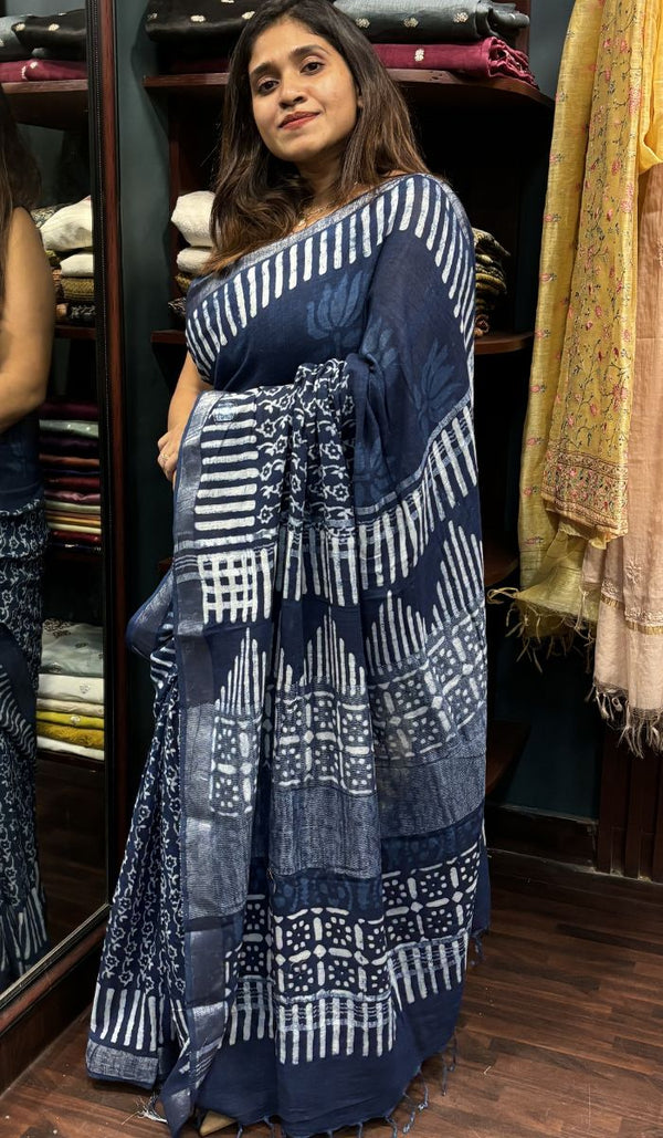 SEMI LINEN SAREE 19062413