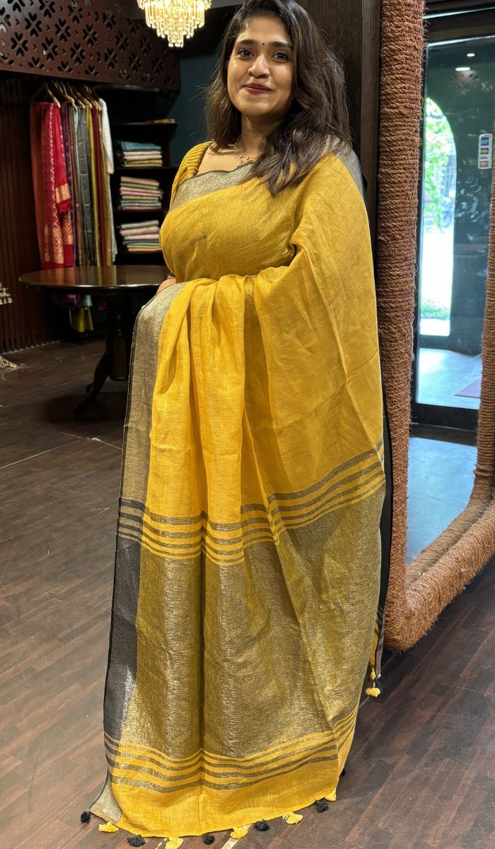 SEMI LINEN SAREE 1806245