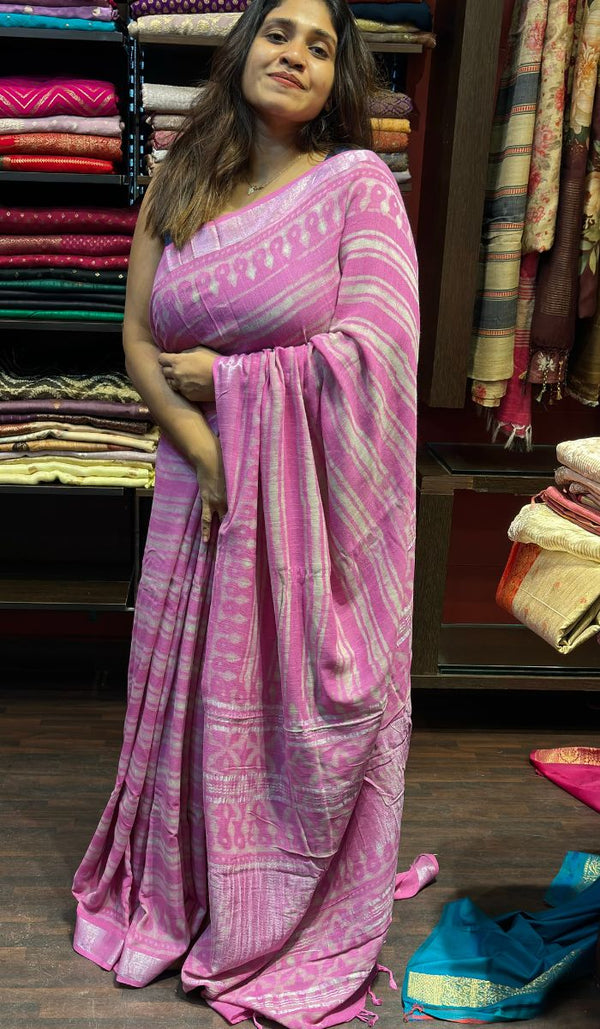 SEMI LINEN SAREE BIR 19062417